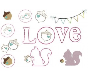 Stickserie - Eichhörnchen Doodle